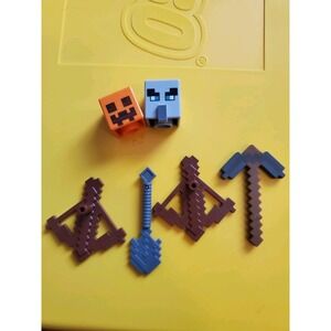 LEGO Minecraft Weapons And Heads Lot Of 6‎